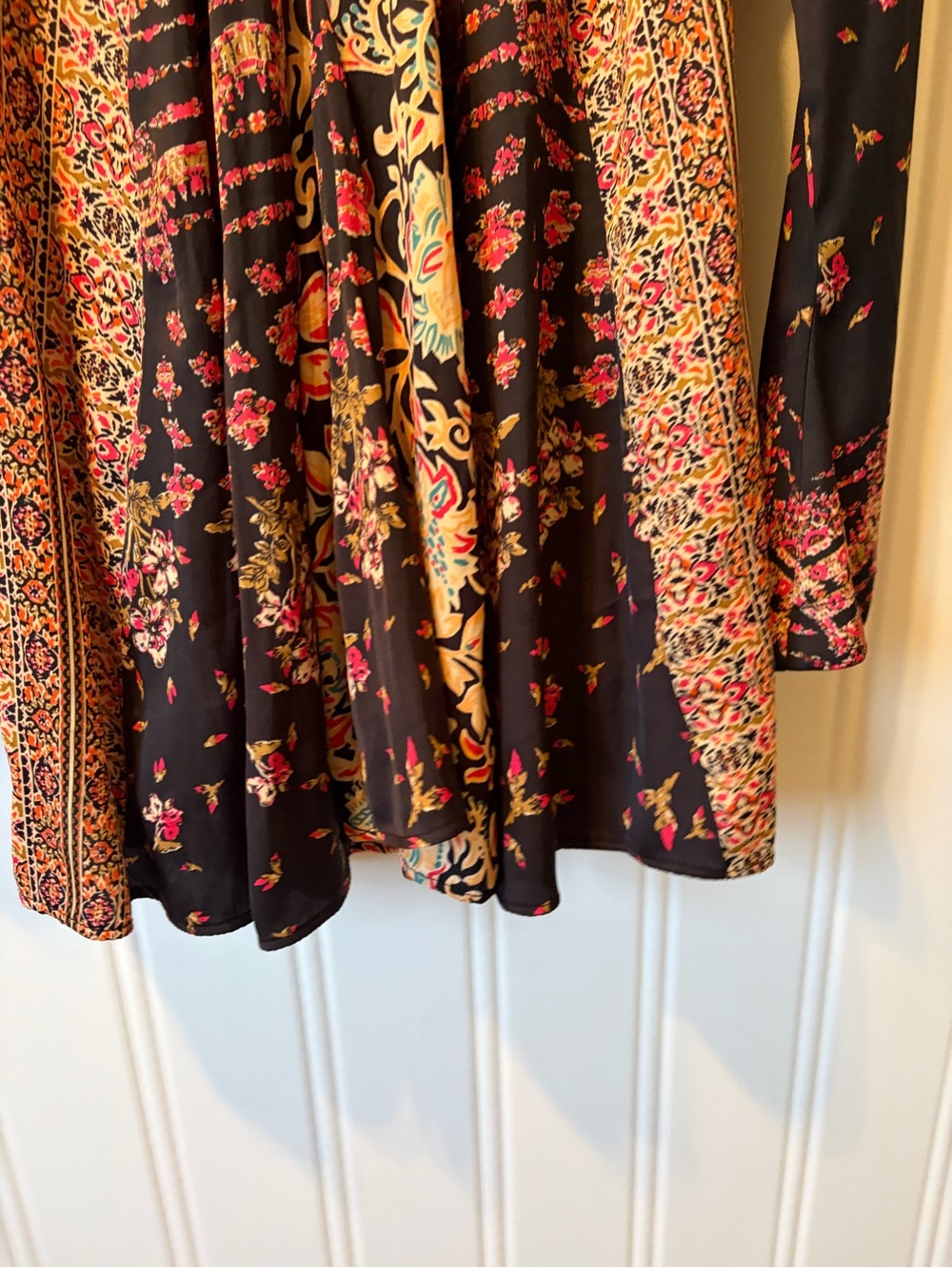 Free People Stevie Floral Boho Bell Sleeve Tunic Size Medium - Picture 6 of 12